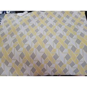 Vintage MCM Yellow Grey White Pattern Fabric Polyester ?